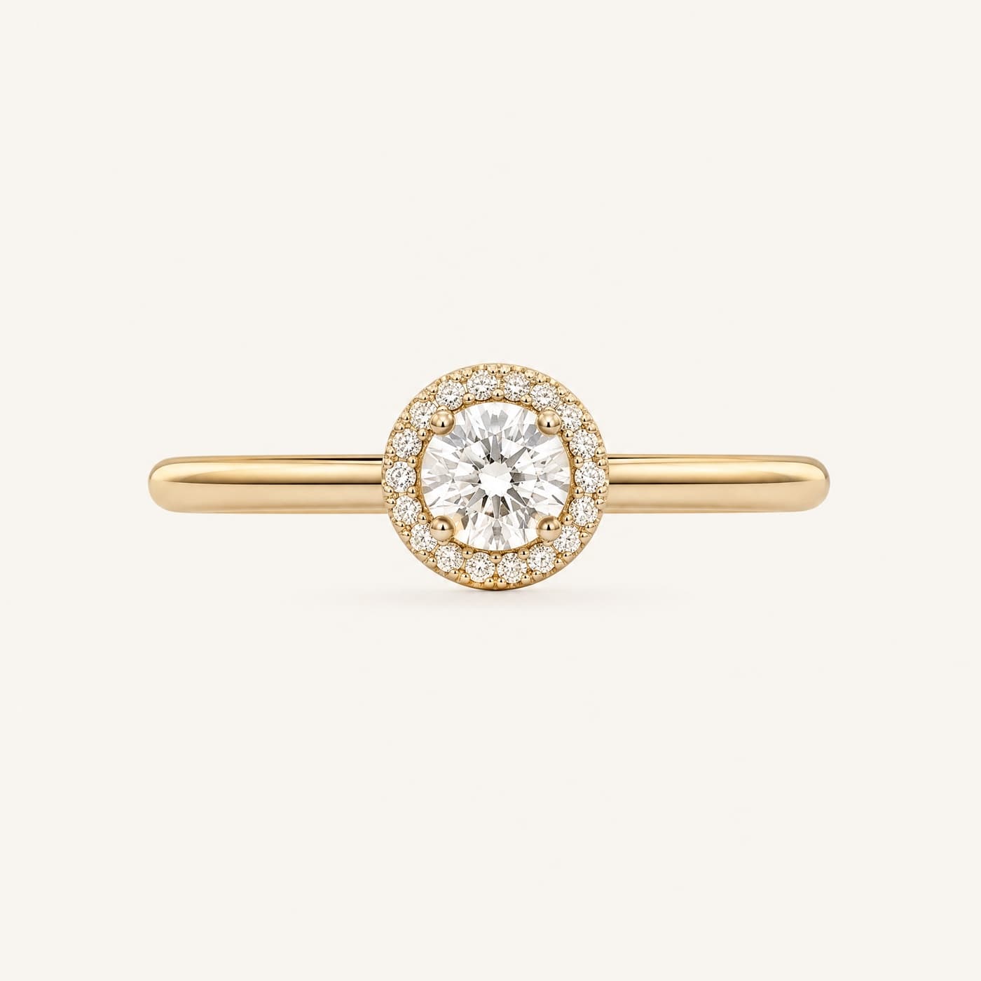 Round Halo 0.30 ct Centre — Natural